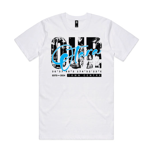Town Centre Tee – Blue Script
